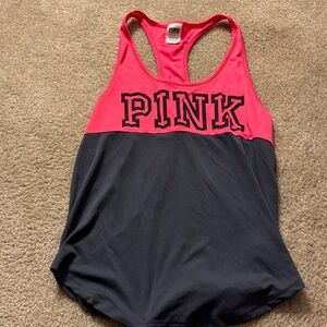 PINK Victoria's Secret Colorblock Tank Top - Hot Pink and Charcoal